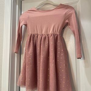 Old Navy 6T rose/blush colored dress with gold stars